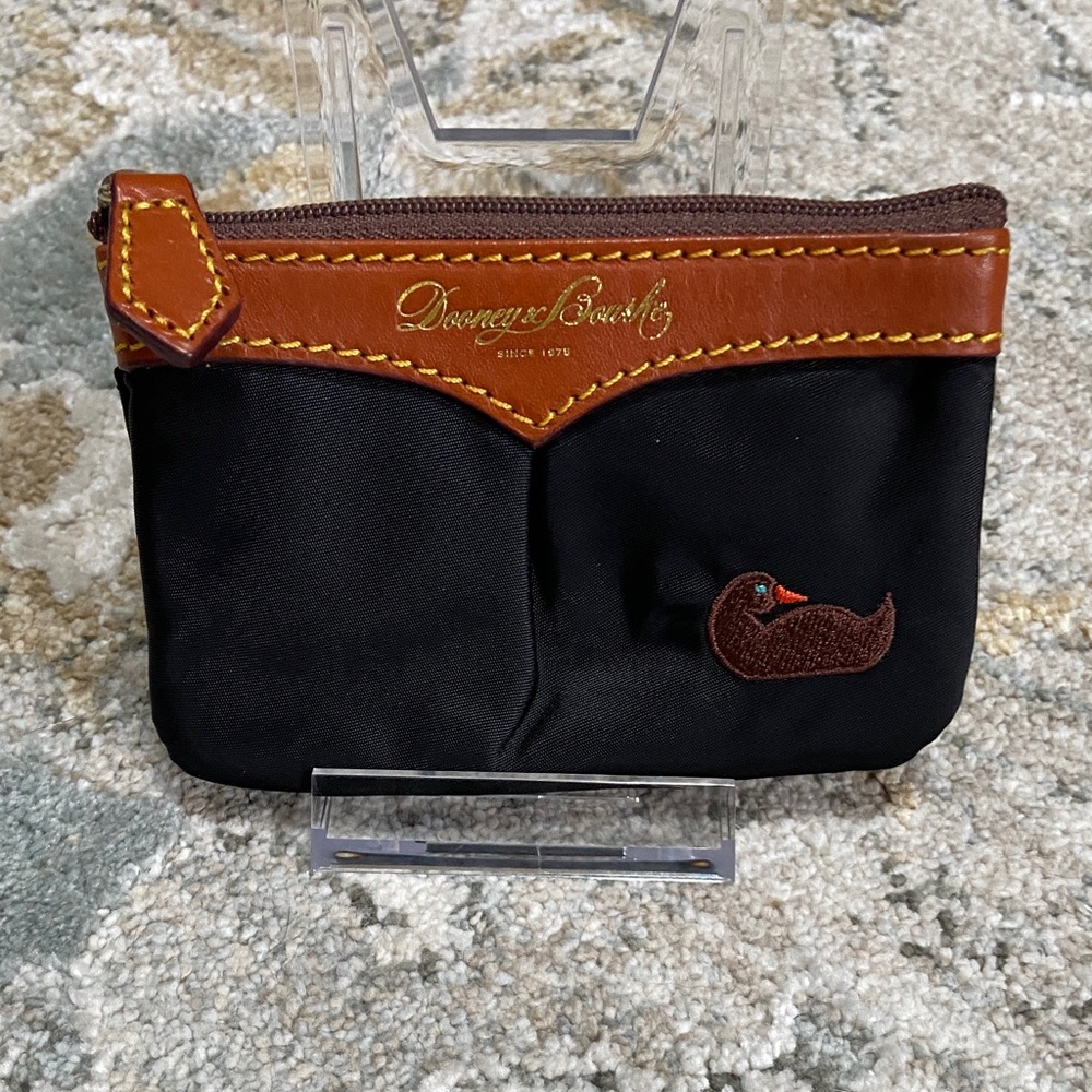 Dooney & Bourke Black Small Zip Coin Pouch